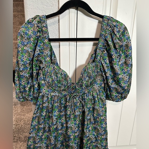 NWTs For Love and Lemons Alisa Mini Dress in Green - Picture 3 of 11